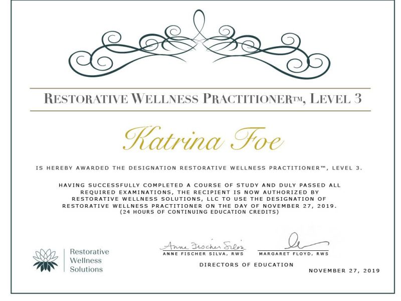 Katrina Foe level 3 certificate1024_1