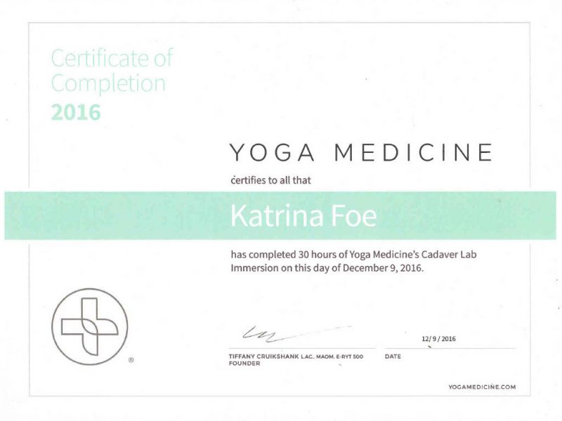 Katrina Foe's - cadaver yoga medicine